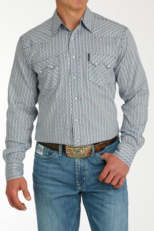 CINCH Men's White Modern Fit Western Button-Down Shirt