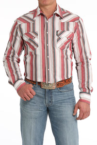 CINCH Men's Striped Modern Fit Western Button-Down Shirt