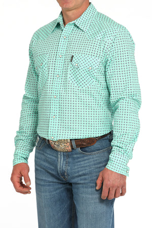 CINCH Men's Turquoise Modern Button-Down Western Shirt