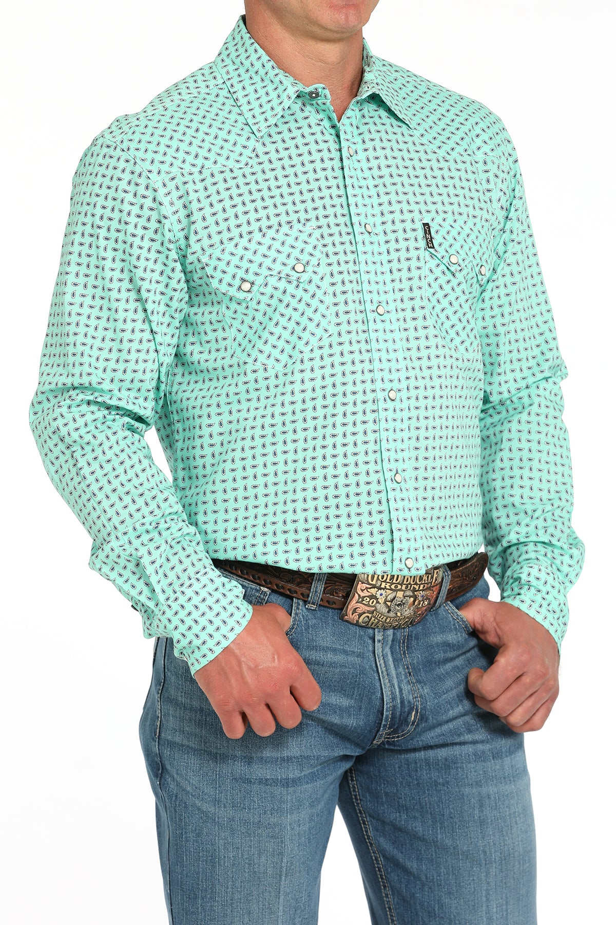 CINCH Men's Turquoise Modern Button-Down Western Shirt