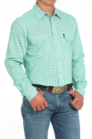 CINCH Men's Turquoise Modern Button-Down Western Shirt