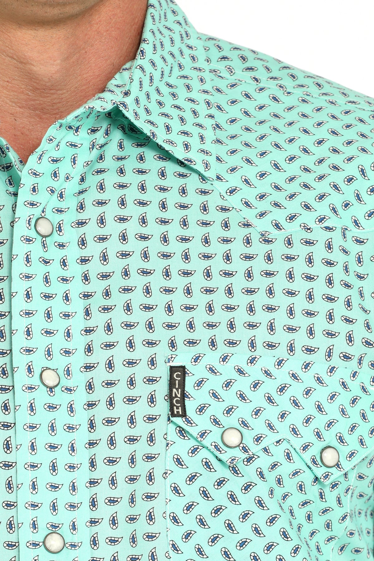 CINCH Men's Turquoise Modern Button-Down Western Shirt