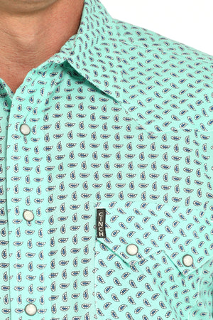CINCH Men's Turquoise Modern Button-Down Western Shirt