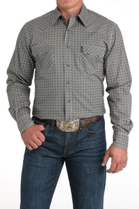 CINCH Men's Grey Modern Fit Button-Down Shirt