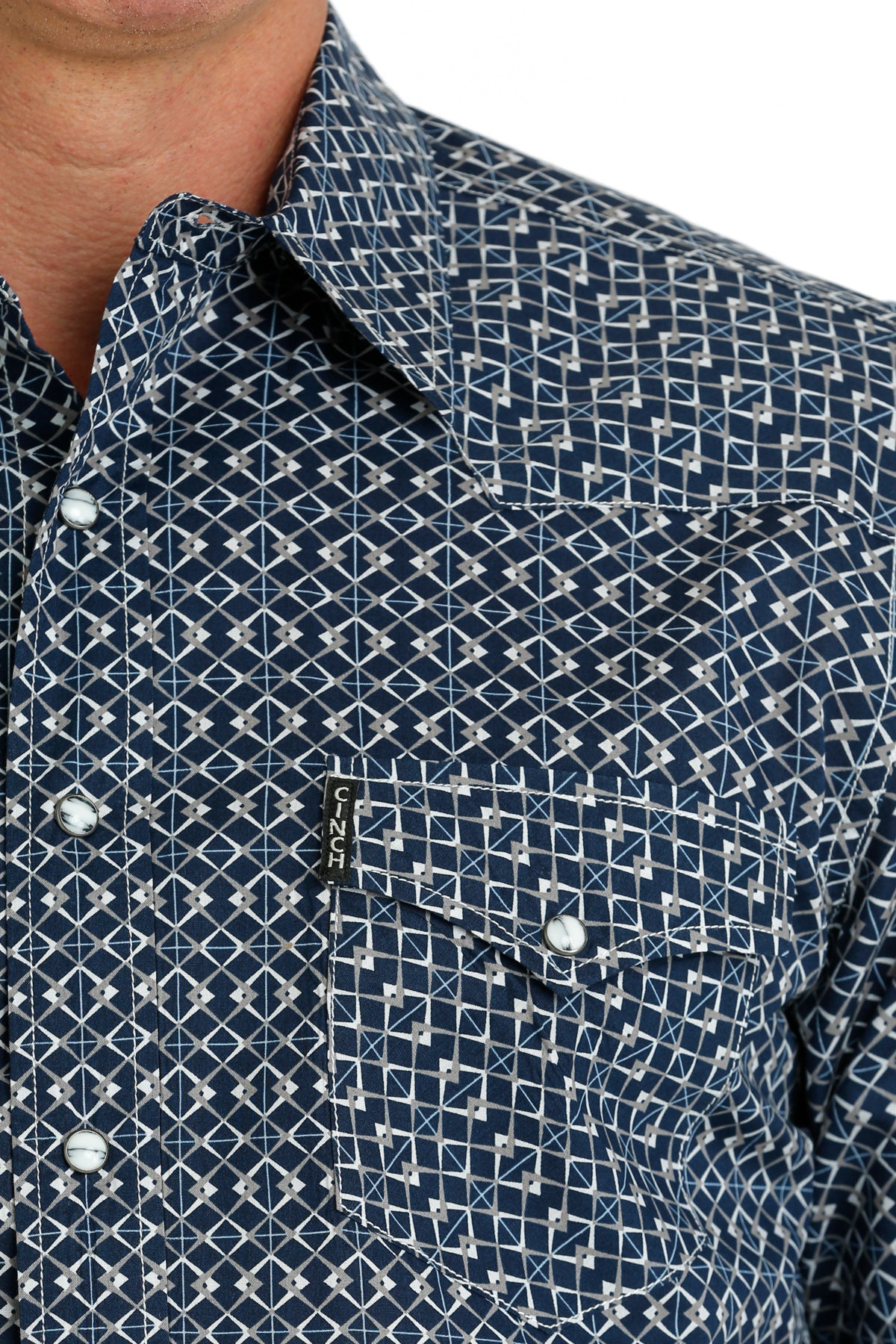 CINCH Men's Navy Modern Fit Western Button-Down Shirt