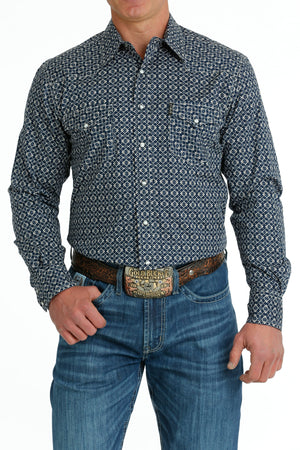 CINCH Men's Navy Modern Fit Western Button-Down Shirt