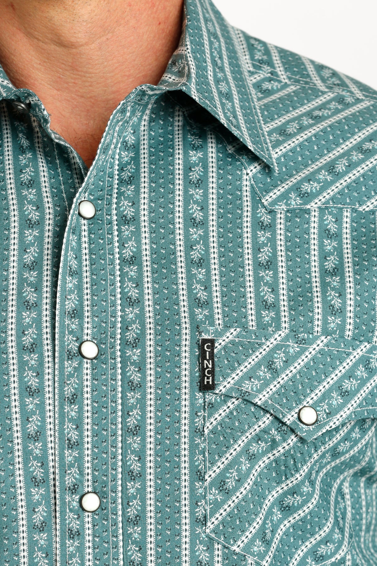 CINCH Men's Green Modern Fit Western Button-Down Shirt