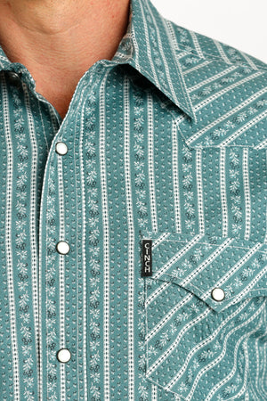 CINCH Men's Green Modern Fit Western Button-Down Shirt