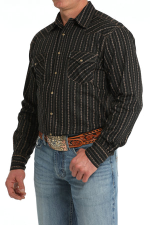 CINCH Men's Black Modern Fit Western Button-Down Shirt