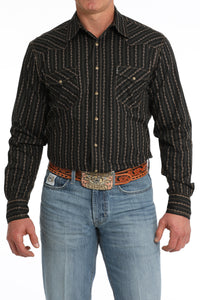 CINCH Men's Black Modern Fit Western Button-Down Shirt