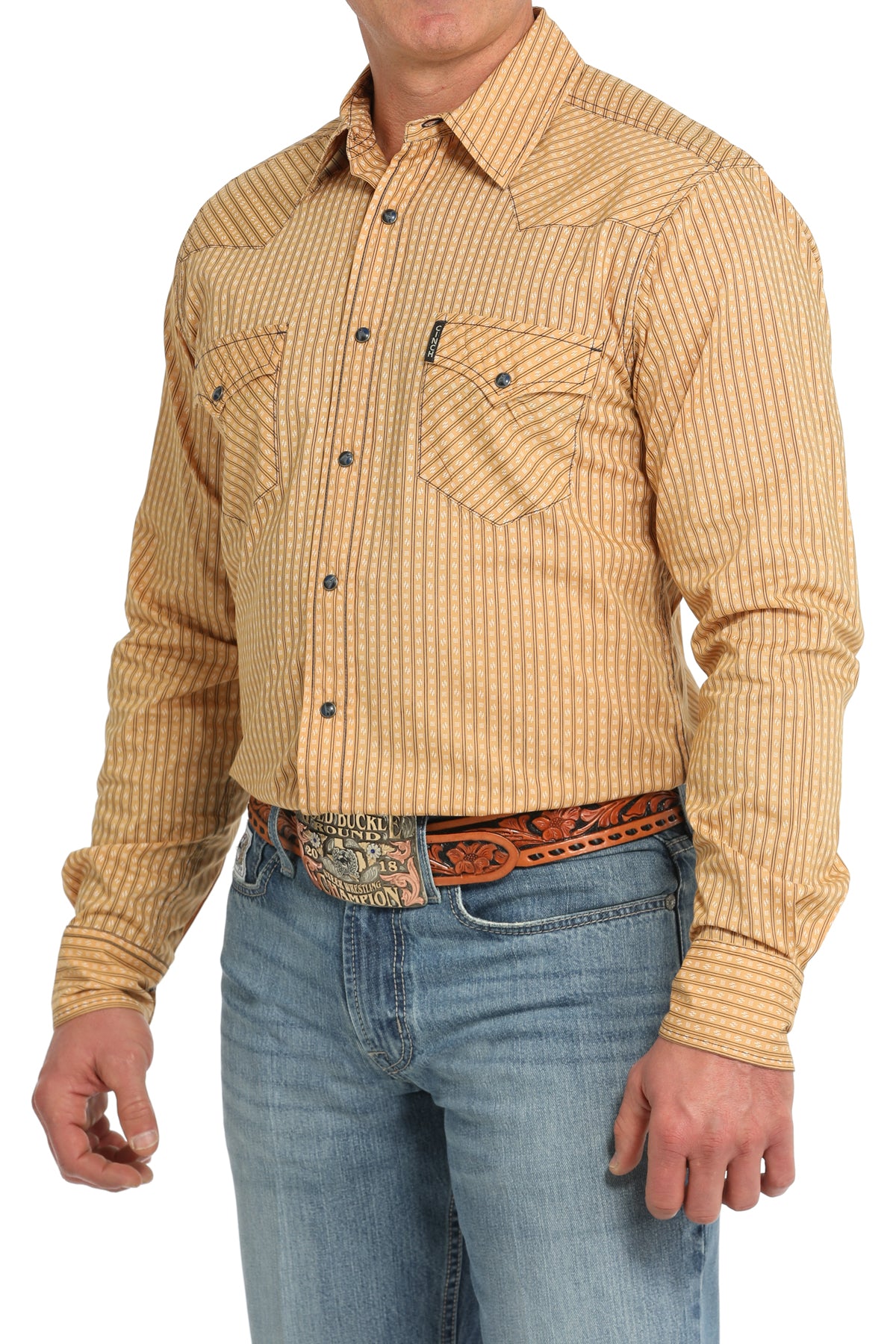 CINCH Men's Gold Modern Fit Western Button-Down Shirt