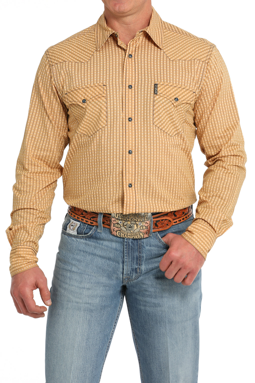 CINCH Men's Gold Modern Fit Western Button-Down Shirt