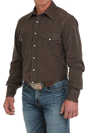 CINCH Men's Brown Modern Button-Down Western Shirt