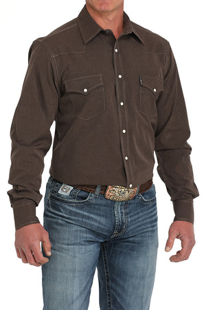 CINCH Men's Brown Modern Button-Down Western Shirt