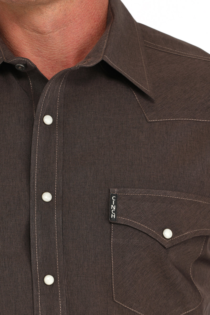 CINCH Men's Brown Modern Button-Down Western Shirt