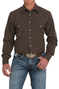 CINCH Men's Brown Modern Button-Down Western Shirt