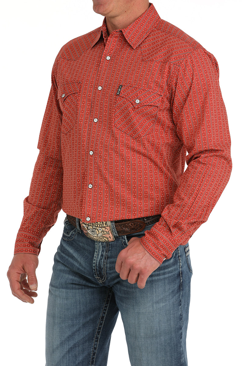CINCH Men's Red Modern Button-Down Western Shirt
