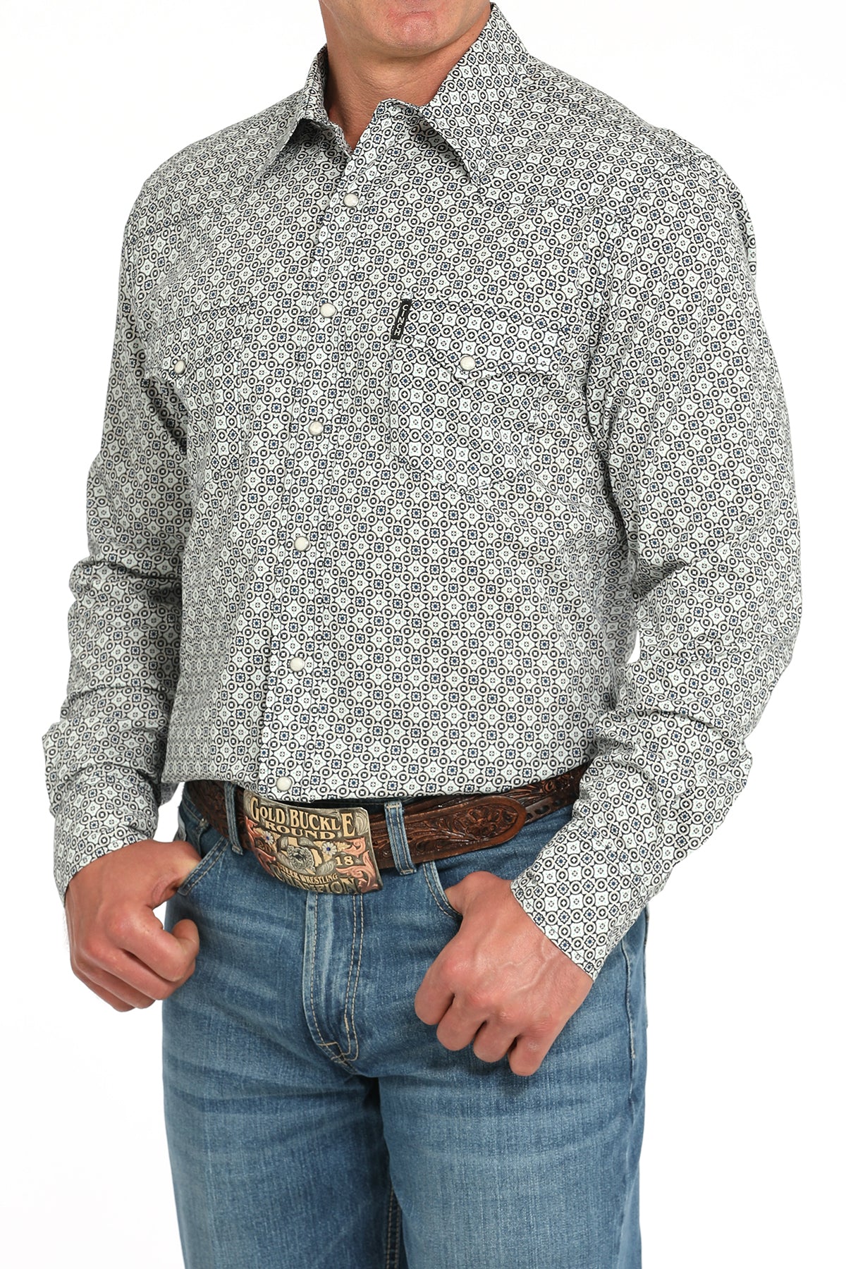 CINCH Men's Printed Modern Button-Down Western Shirt