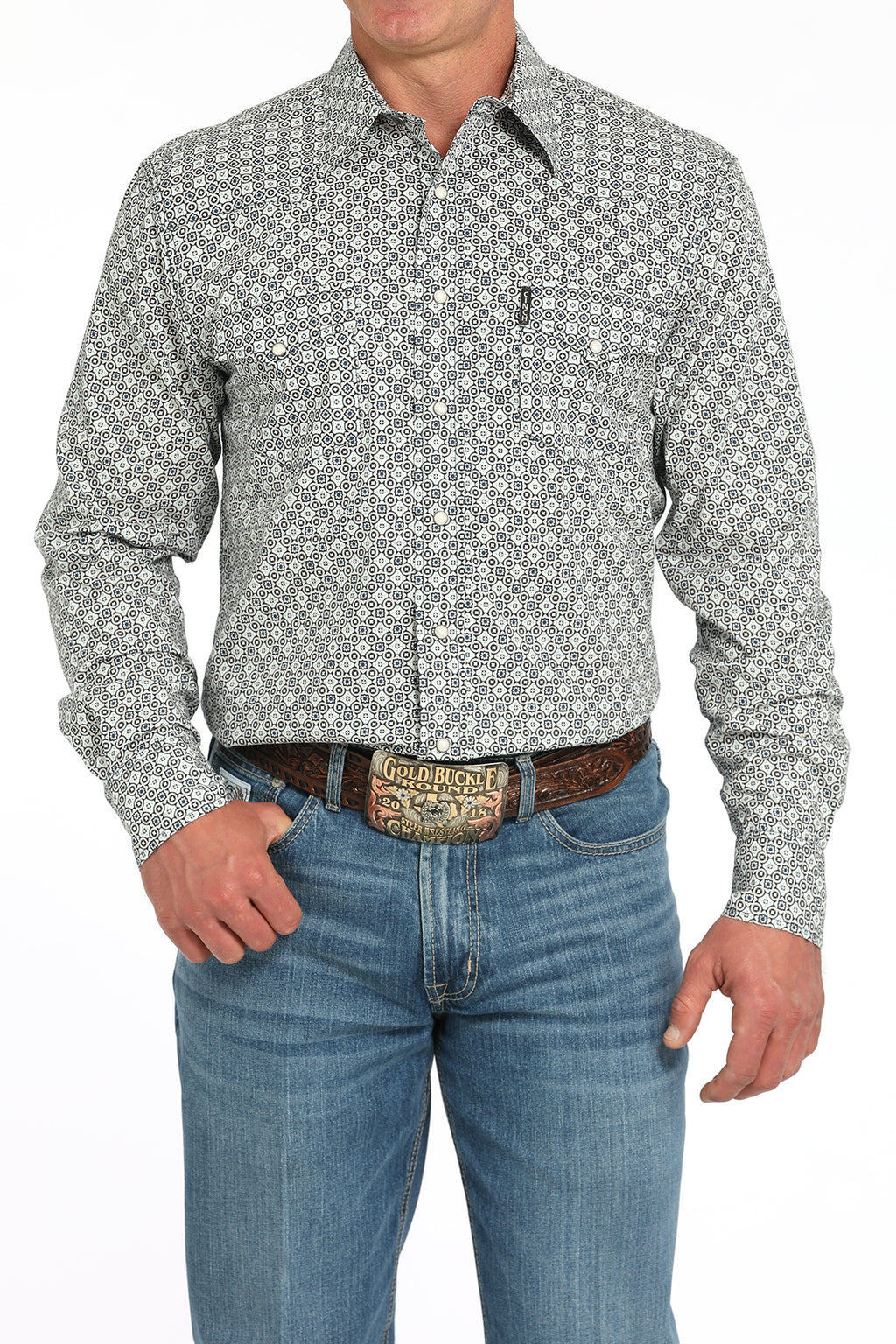 CINCH Men's Printed Modern Button-Down Western Shirt