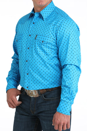 CINCH Men's Modern Fit Blue Button-Down Shirt