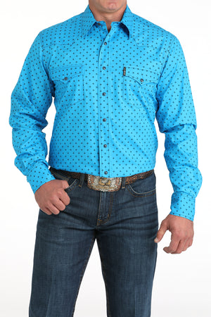 CINCH Men's Modern Fit Blue Button-Down Shirt