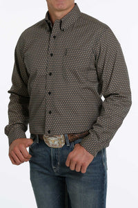 CINCH Men's Modern Fit Brown Button-Down Shirt
