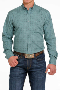 CINCH Men's Modern Fit Blue Button-Down Shirt