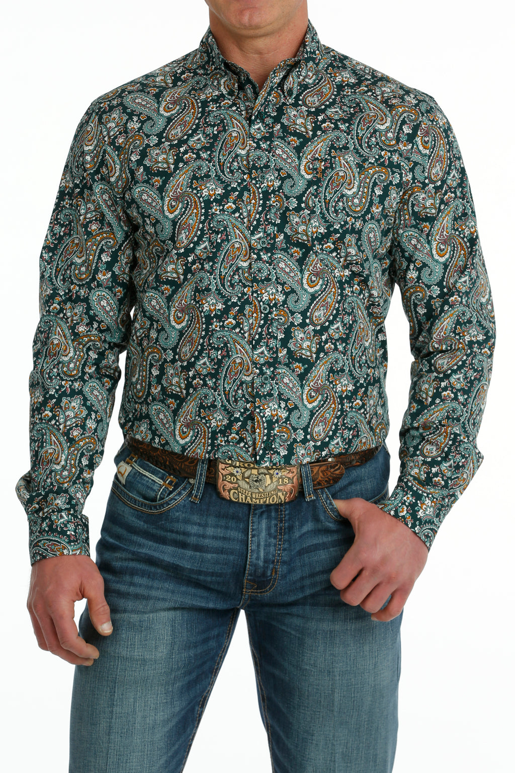 CINCH Men's Modern Fit Print Button-Down Shirt