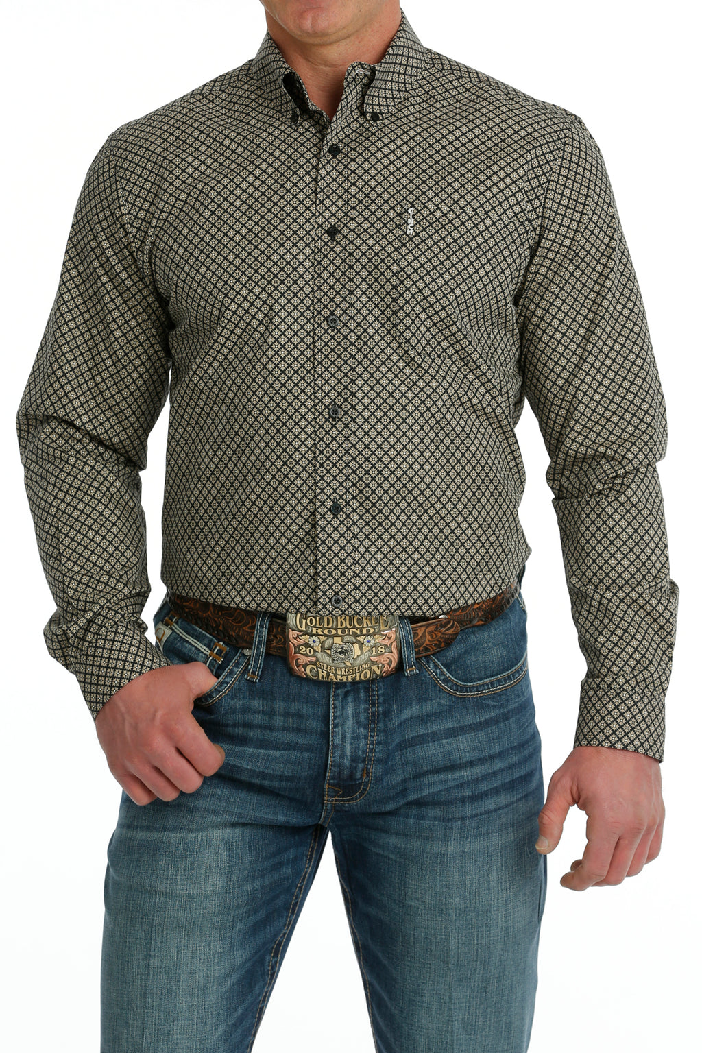 CINCH Men's Modern Fit Print Button-Down Shirt