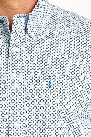 CINCH Men's Light Blue Modern Fit Print Button-Down Shirt