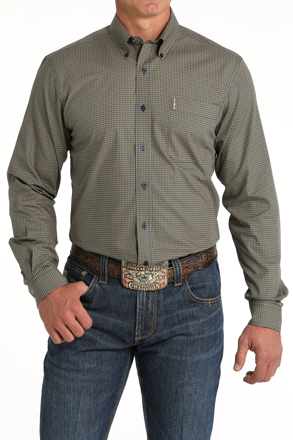 CINCH Men's Modern Fit Print Button-Down Shirt