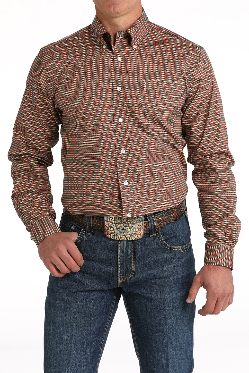 CINCH Men's Modern Fit Print Button-Down Shirt