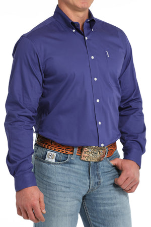 CINCH Men's Purple L/S Modern Fit Print Button-Down Shirt