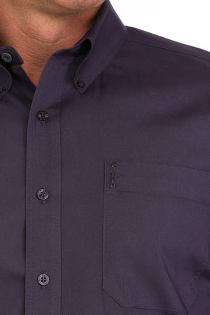 CINCH Men's Purple Modern Fit Brown Button-Down Shirt