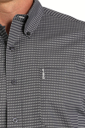 CINCH Men's Grey Modern Fit Brown Button-Down Shirt