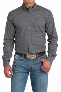 CINCH Men's Grey Modern Fit Brown Button-Down Shirt