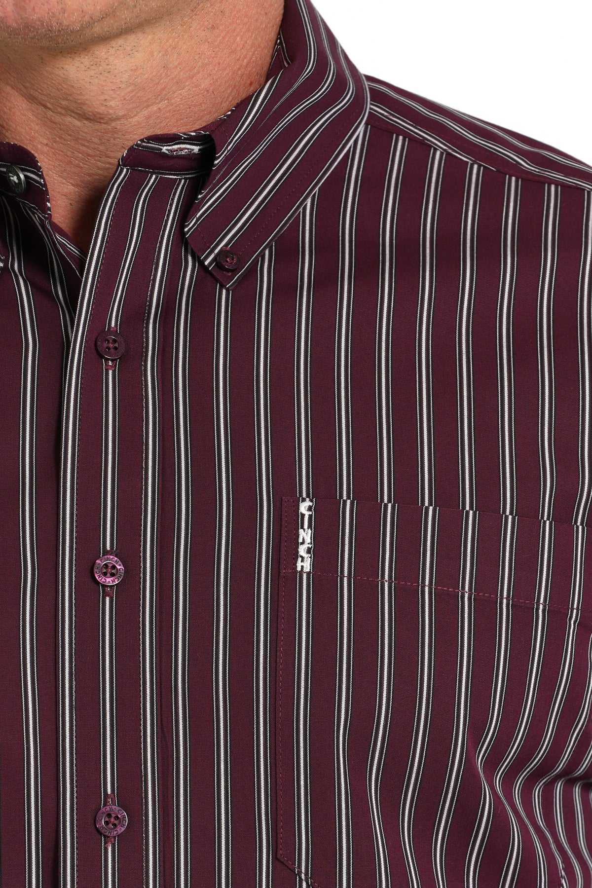 CINCH Men's Purple Modern Fit Brown Button-Down Shirt