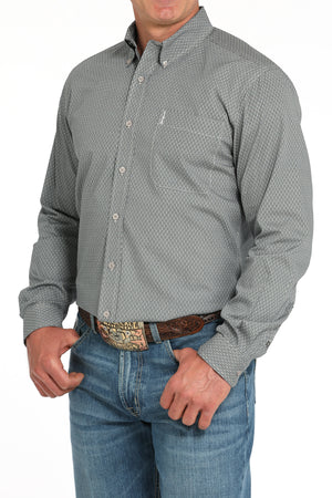 CINCH Men's Grey Modern Button-Down Western Shirt