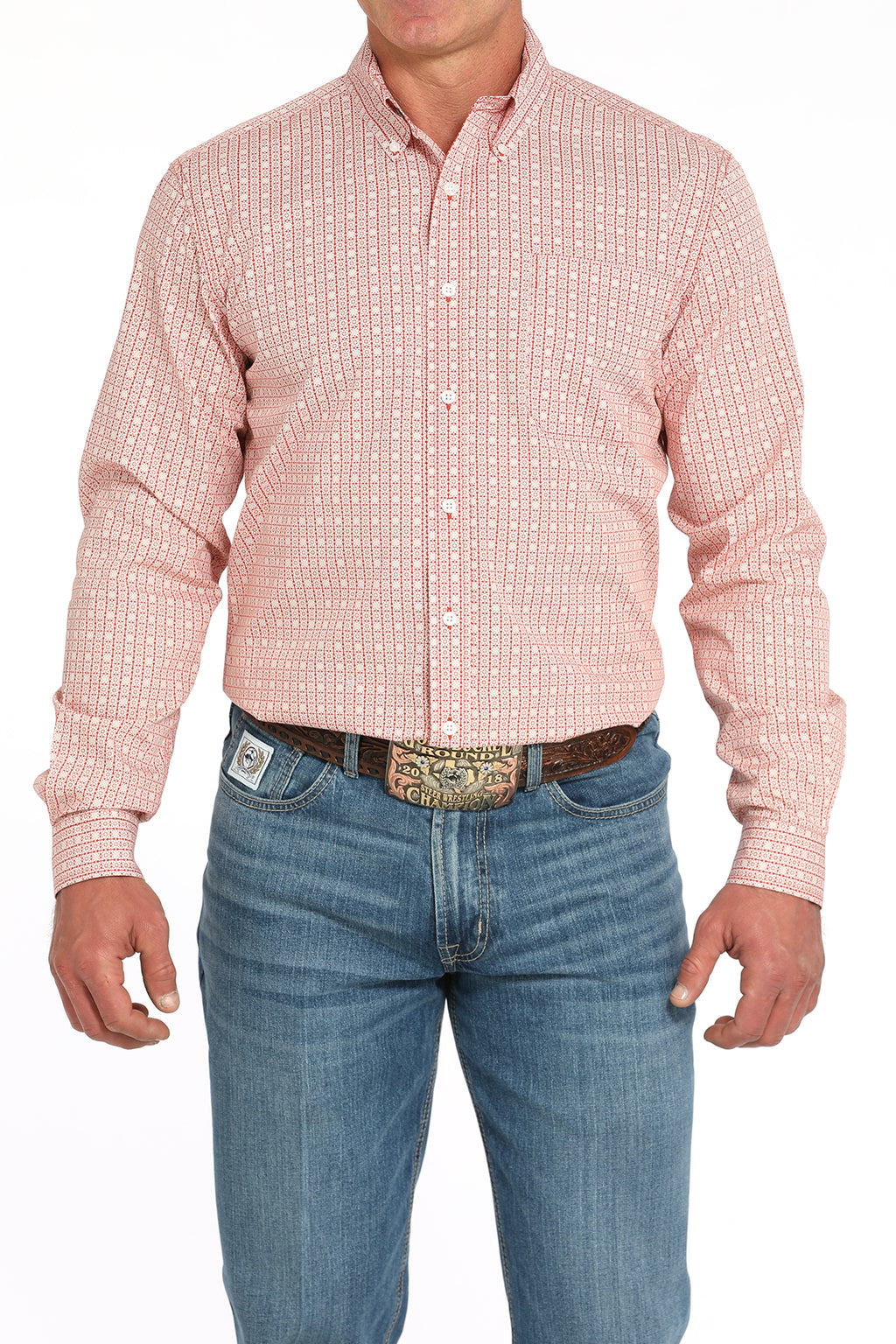 CINCH Men's Red Modern Button-Down Western Shirt