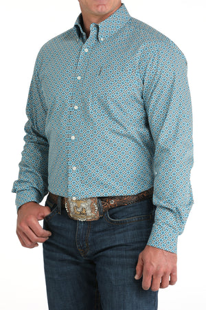 CINCH Men's Modern Fit Blue Button-Down Shirt