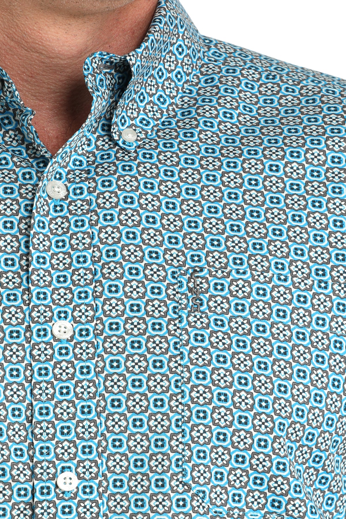 CINCH Men's Modern Fit Blue Button-Down Shirt