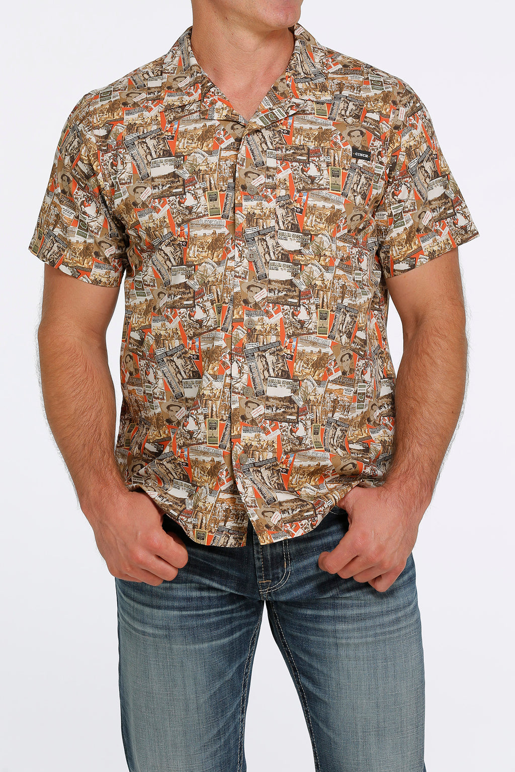 CINCH Men's Camp Hawaiian Short Sleeve Button-Down Western Shirt