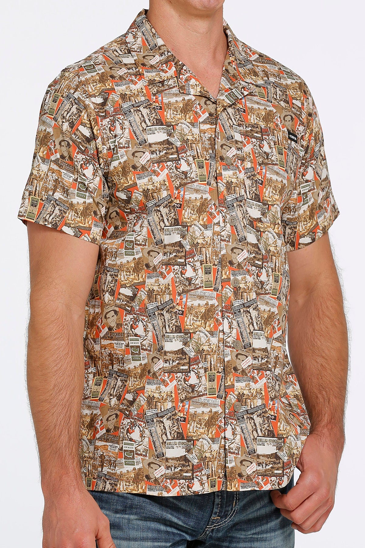CINCH Men's Camp Hawaiian Short Sleeve Button-Down Western Shirt