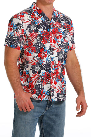 CINCH Men's Camp Hawaiian Short Sleeve Button-Down Western Shirt