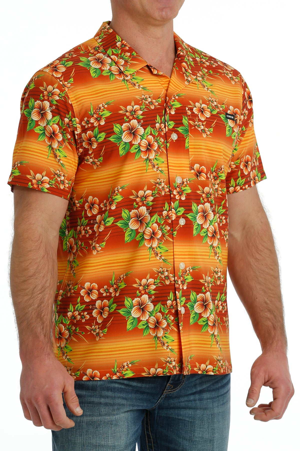 CINCH Men's Camp Hawaiian Short Sleeve Button-Down Western Shirt