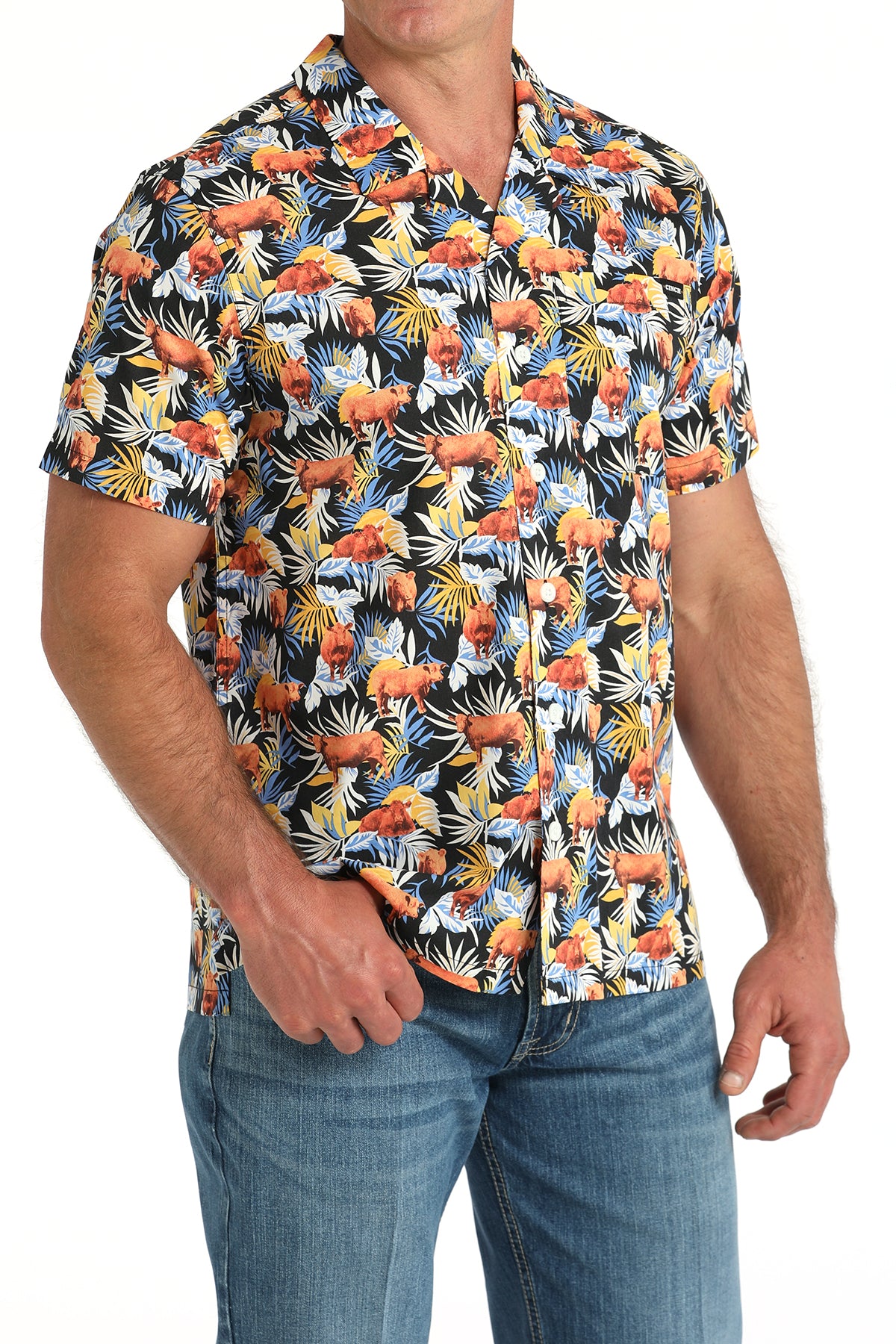 CINCH Men's Camp Hawaiian Short Sleeve Button-Down Western Shirt