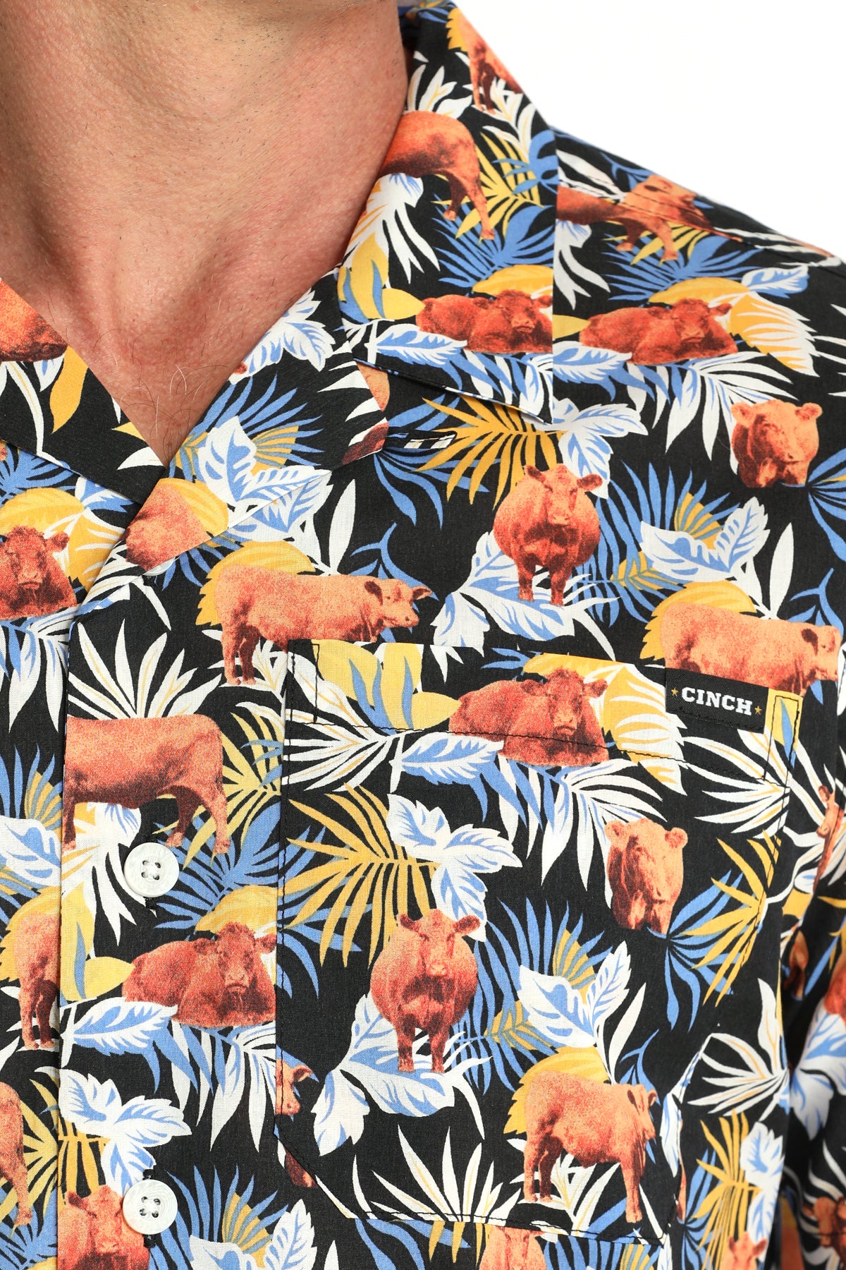 CINCH Men's Camp Hawaiian Short Sleeve Button-Down Western Shirt
