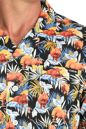 CINCH Men's Camp Hawaiian Short Sleeve Button-Down Western Shirt