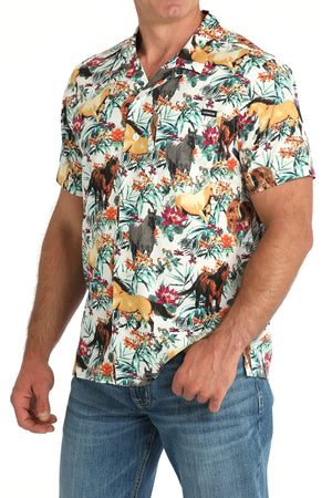 CINCH Men's Camp Hawaiian Short Sleeve Button-Down Western Shirt