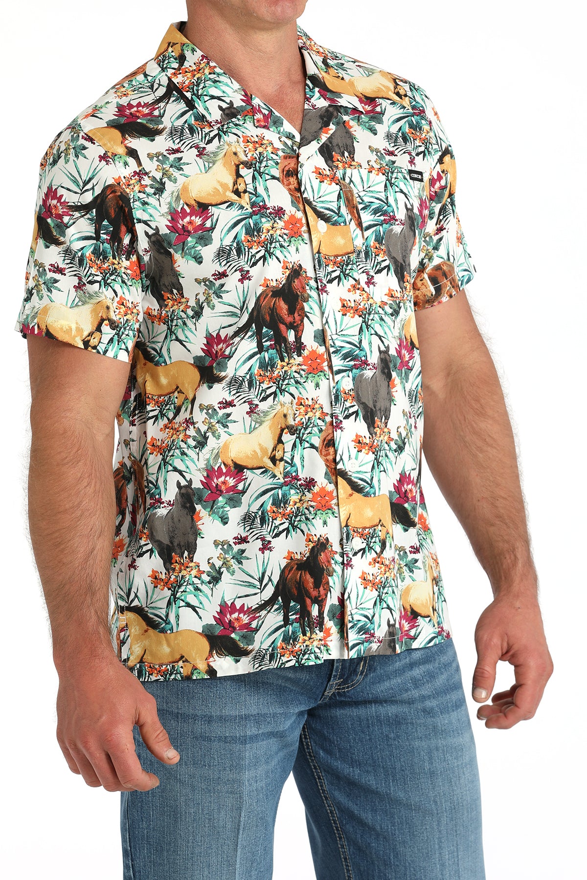 CINCH Men's Camp Hawaiian Short Sleeve Button-Down Western Shirt